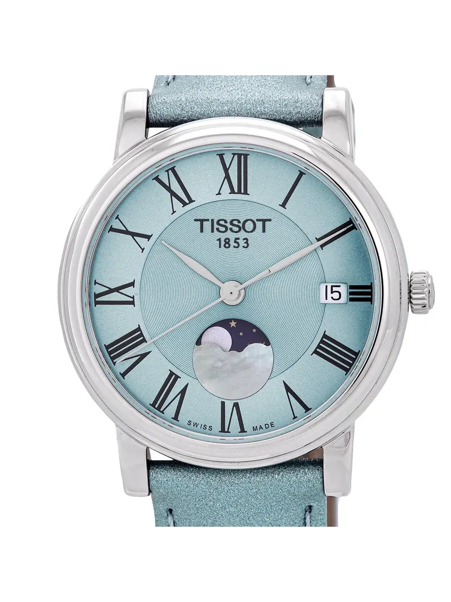 Женские часы Tissot Carson Moon Phase Quartz с голубым циферблатом T122.223.16.353.00 — изображение 4 из 4