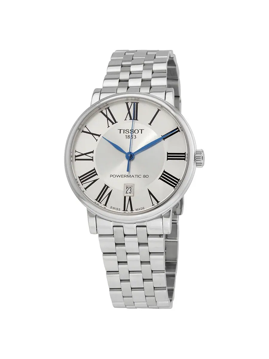 Мужские автоматические часы Tissot Carson Powermatic 80 с серебристым циферблатом T122.407.11.033.00 — серебристый
