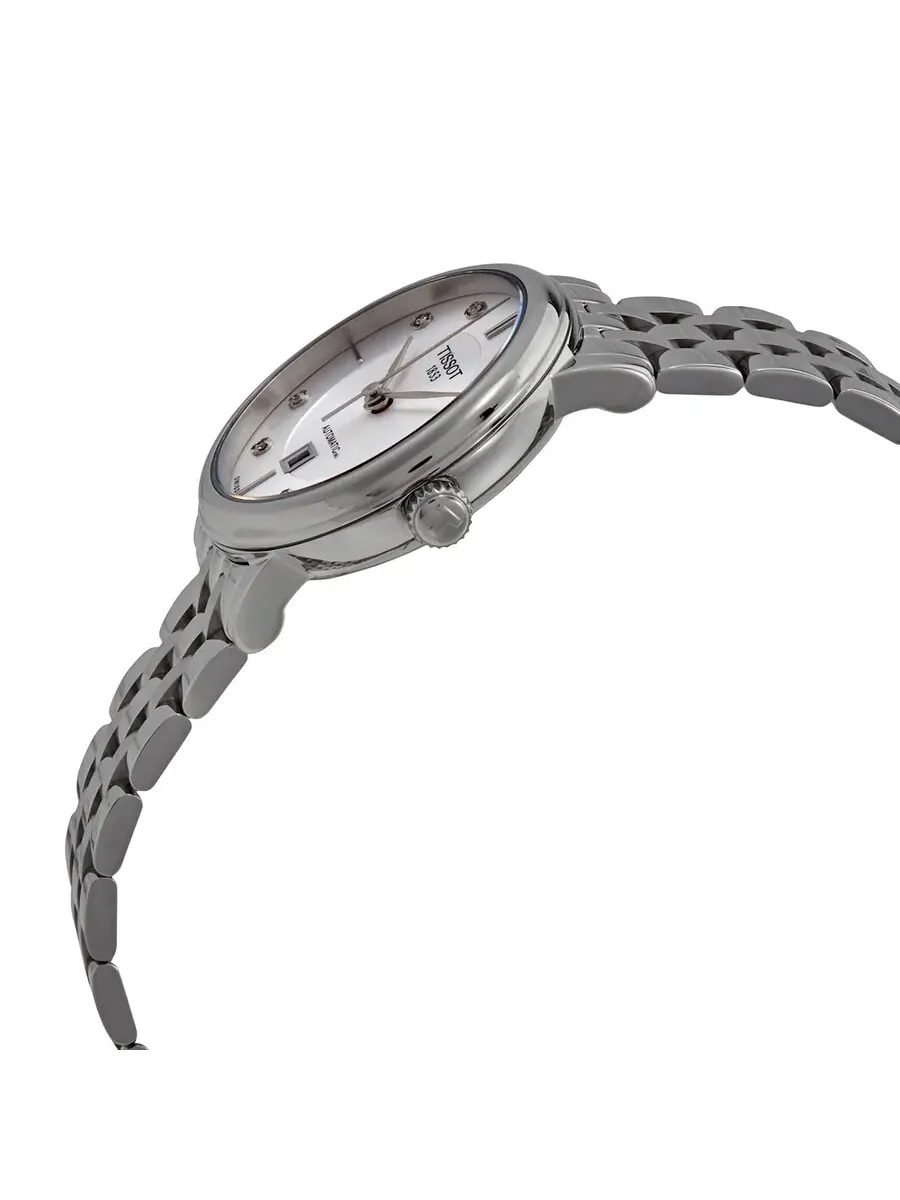 Женские часы Tissot Carson Premium Automatic с белым циферблатом и бриллиантами T122.207.11.036.00 — изображение 2 из 3