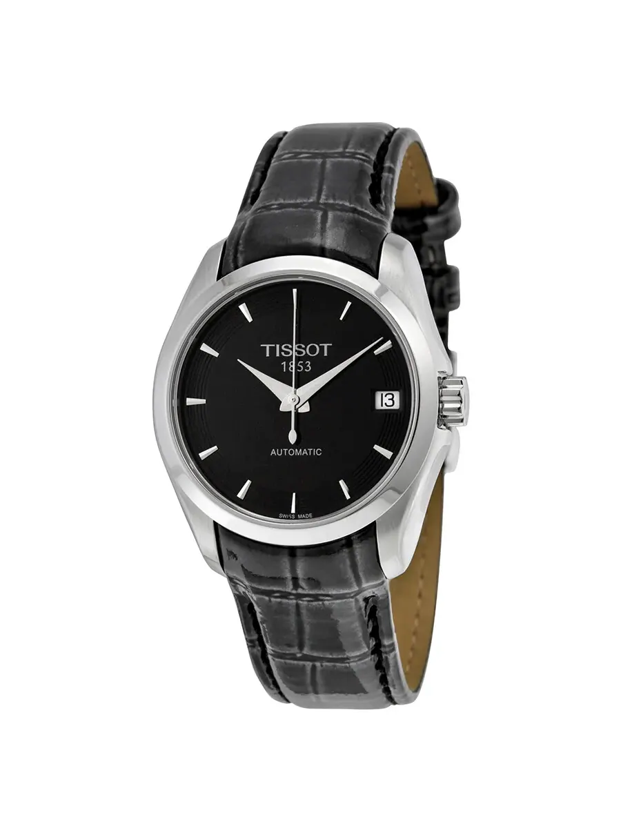 Женские часы Tissot Couturier Automatic с черным циферблатом T0352071605100