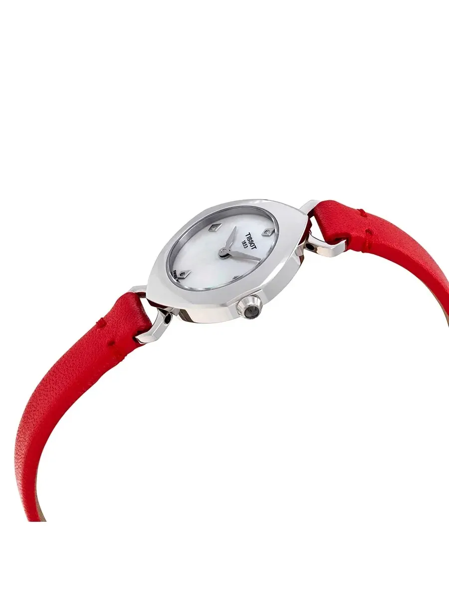 Женские часы Tissot Femini-T с перламутровым циферблатом и бриллиантами, модель T113.109.16.116.00 — изображение 2 из 3
