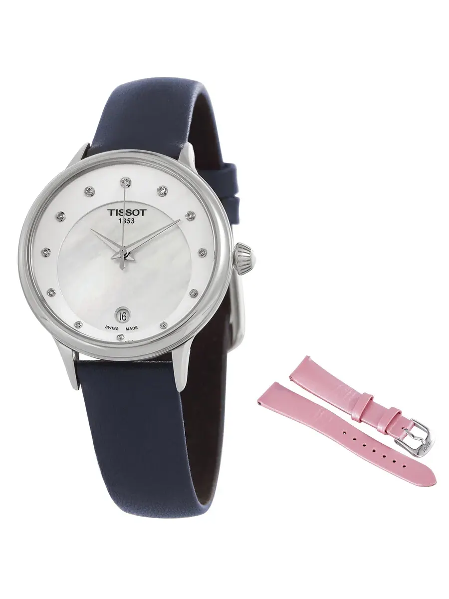 Женские часы Tissot Odaci-T Quartz с белым перламутровым циферблатом и бриллиантами T133.210.16.116.00