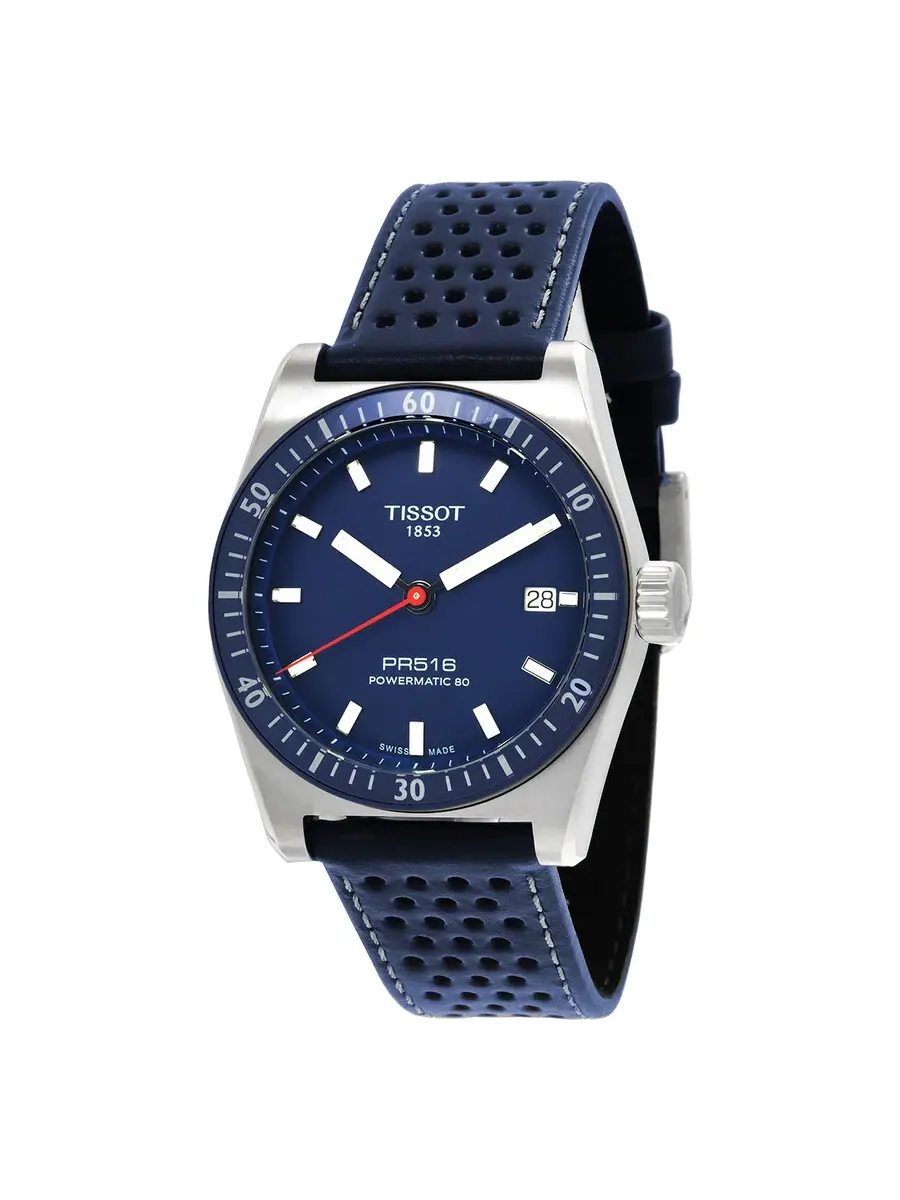 Мужские автоматические часы Tissot PR516 Powermatic 80 с синим циферблатом, артикул T1494071604100
