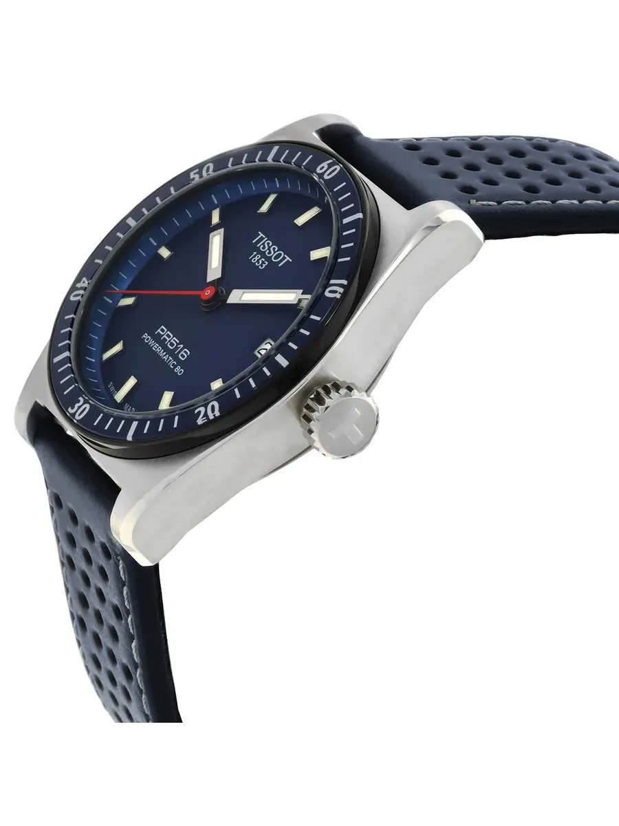 Мужские автоматические часы Tissot PR516 Powermatic 80 с синим циферблатом, артикул T1494071604100 — изображение 2 из 3