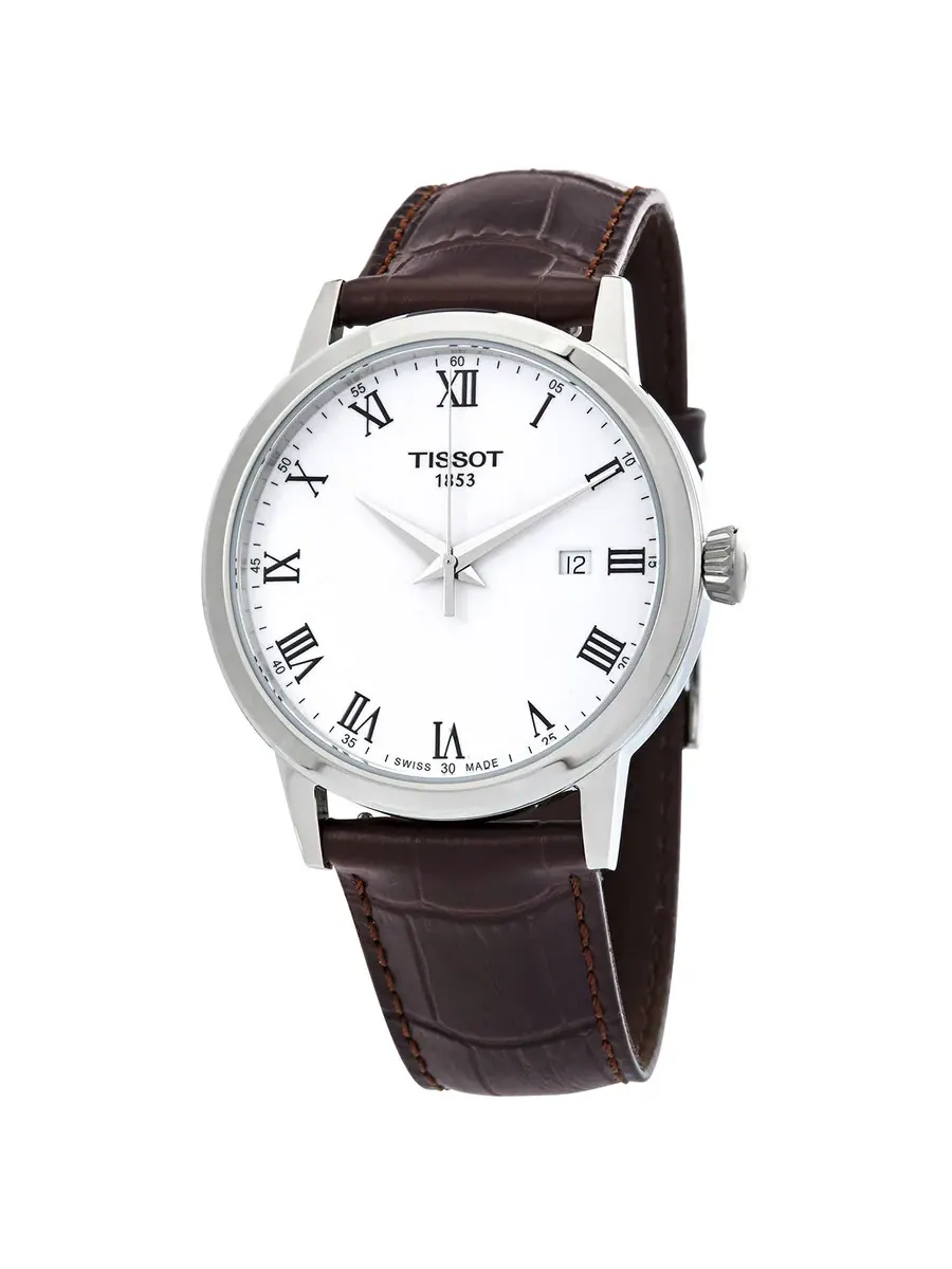 Мужские часы Tissot T-Classic Quartz с белым циферблатом T129.410.16.013.00
