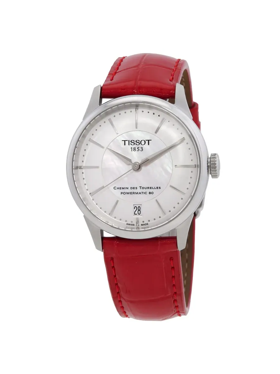 Женские часы Tissot T-Classic Automatic с белым перламутровым циферблатом T1392071611100
