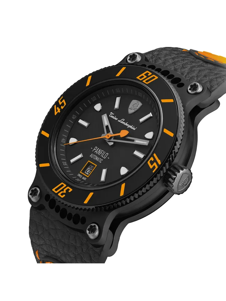Мужские часы Tonino Lamborghini Panfilo Automatic с черным циферблатом TLF-T03-3 — изображение 2 из 4, оттенок черный