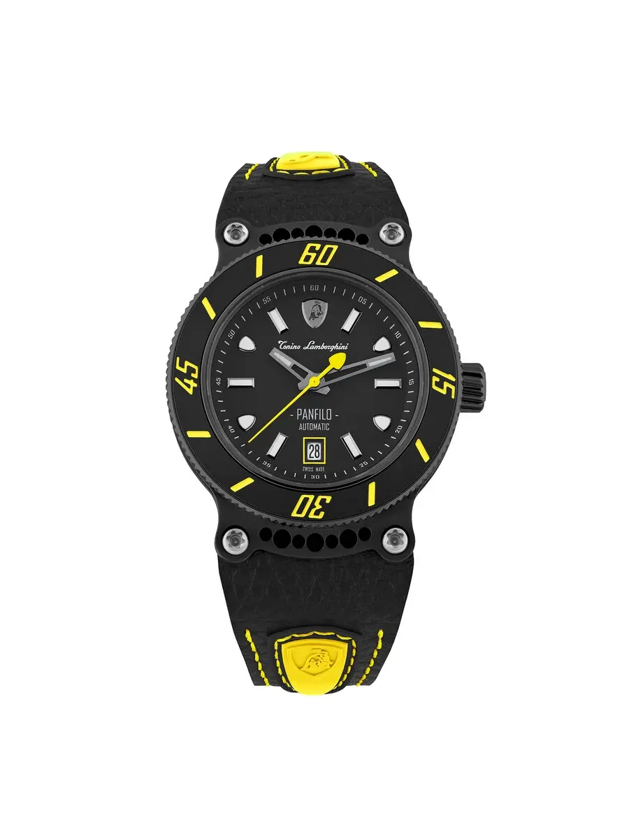 Мужские часы Tonino Lamborghini Panfilo Automatic с черным циферблатом TLF-T03-5