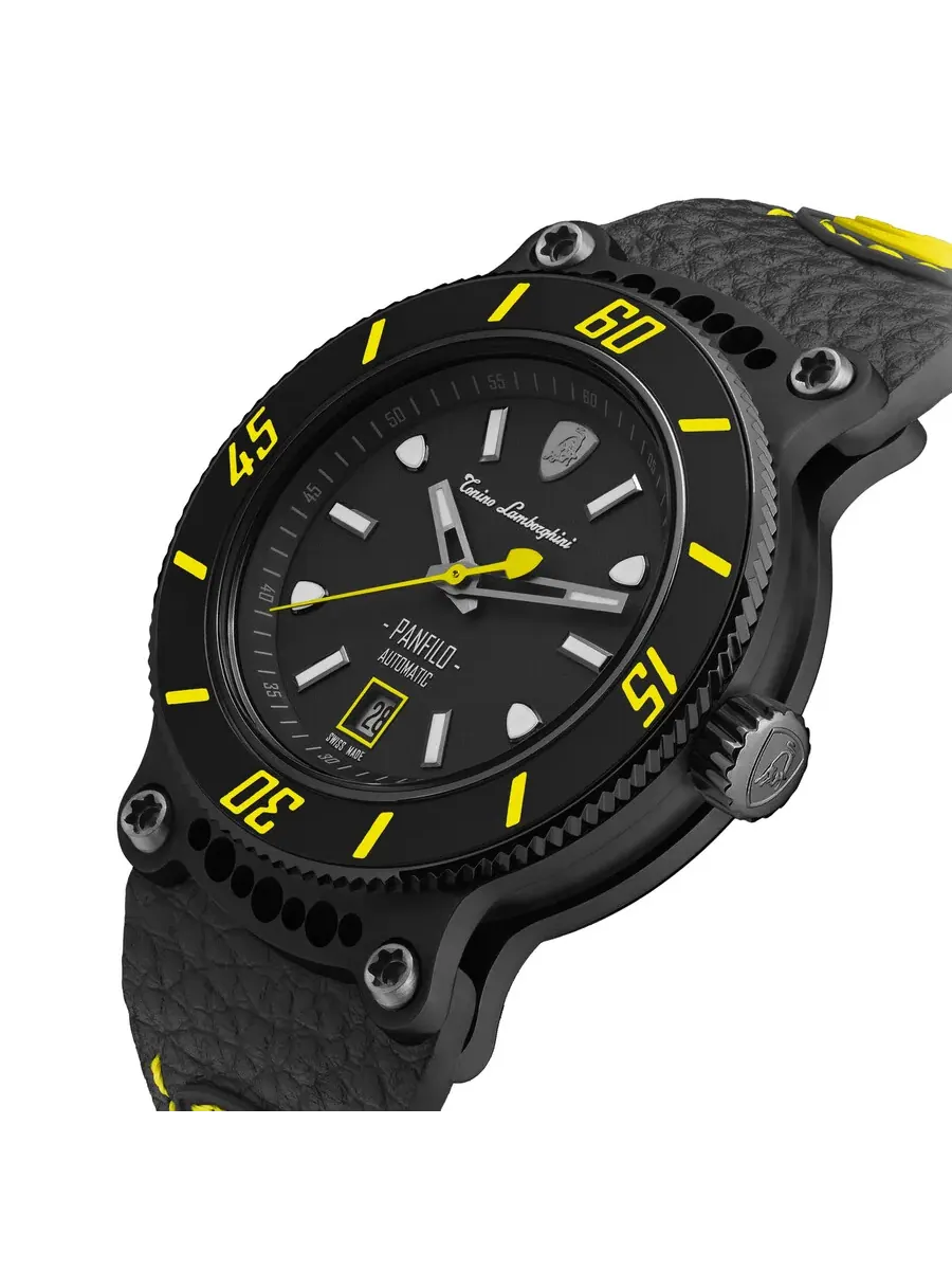 Мужские часы Tonino Lamborghini Panfilo Automatic с черным циферблатом TLF-T03-5 — изображение 2 из 4, оттенок черный