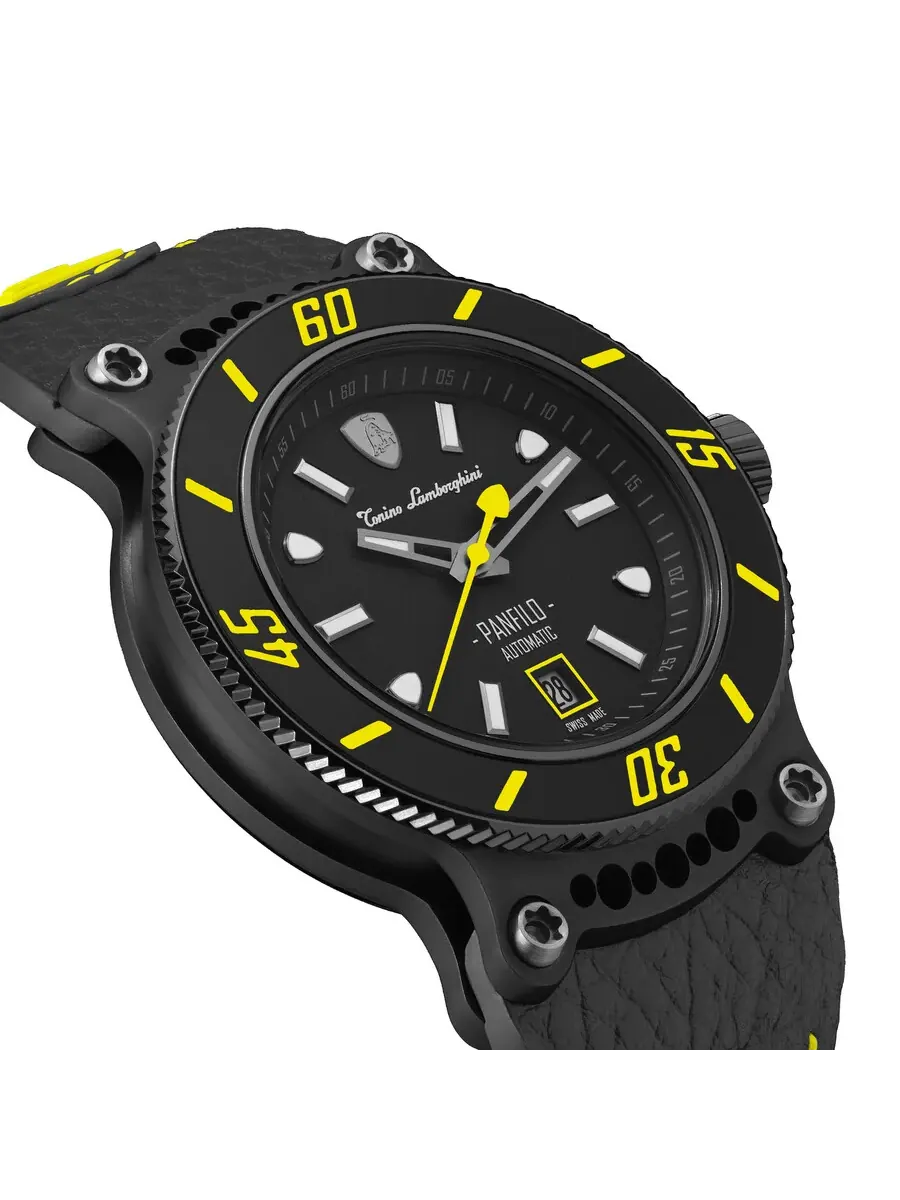 Мужские часы Tonino Lamborghini Panfilo Automatic с черным циферблатом TLF-T03-5 — изображение 3 из 4, оттенок черный