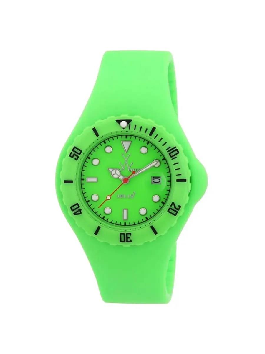 Часы Toy Watch Jelly с зеленым циферблатом и зеленым силиконовым ремешком унисекс JY05GR