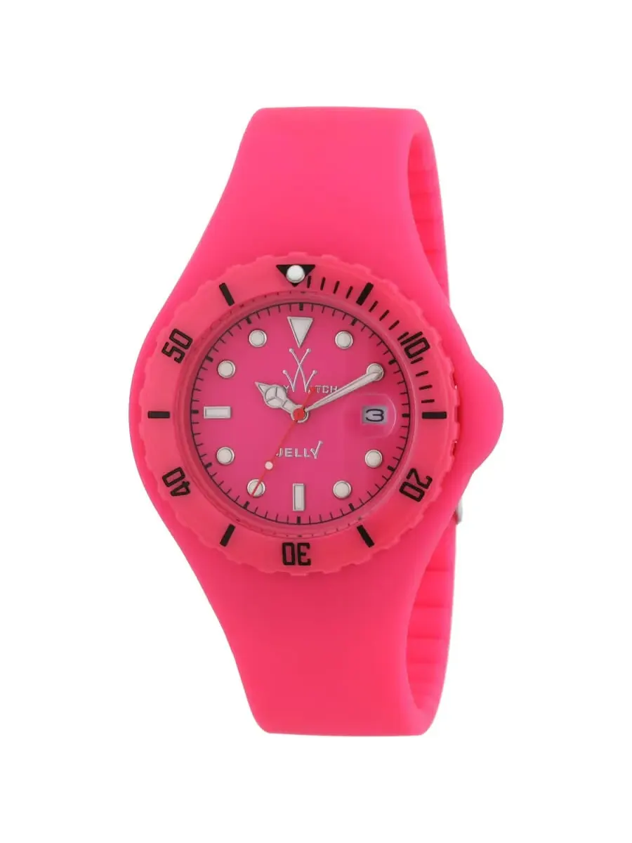 Часы Toy Watch с розовым циферблатом и розовым силиконовым ремешком, унисекс, JY04PS