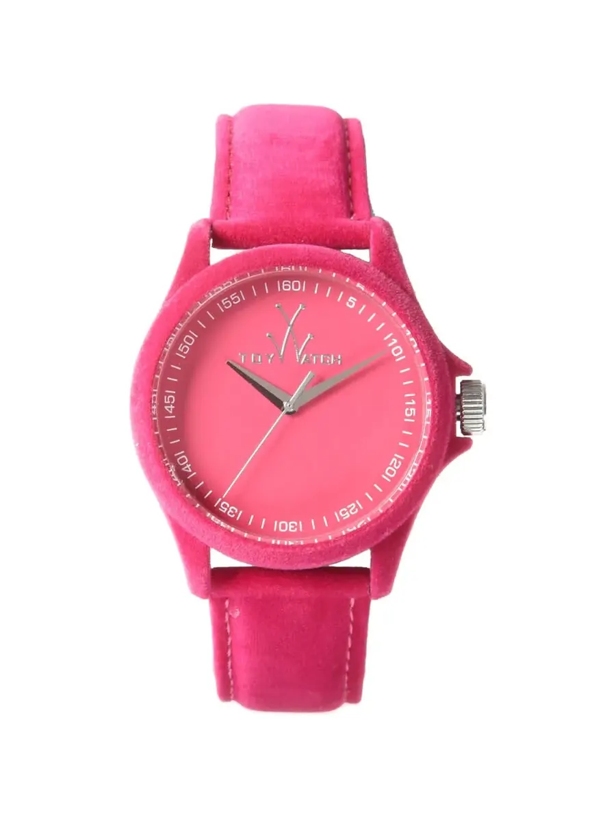 Женские часы Toy Watch Sartorial Only Time с розовым циферблатом и ремешком из розового бархатного кожи PE03PS