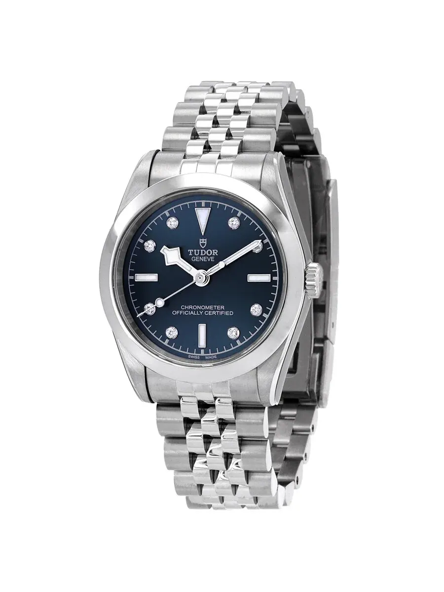 Женские часы Tudor Black Bay 31 с автоматическим хронографом, синим циферблатом и бриллиантами M79600-0005 — серебристый
