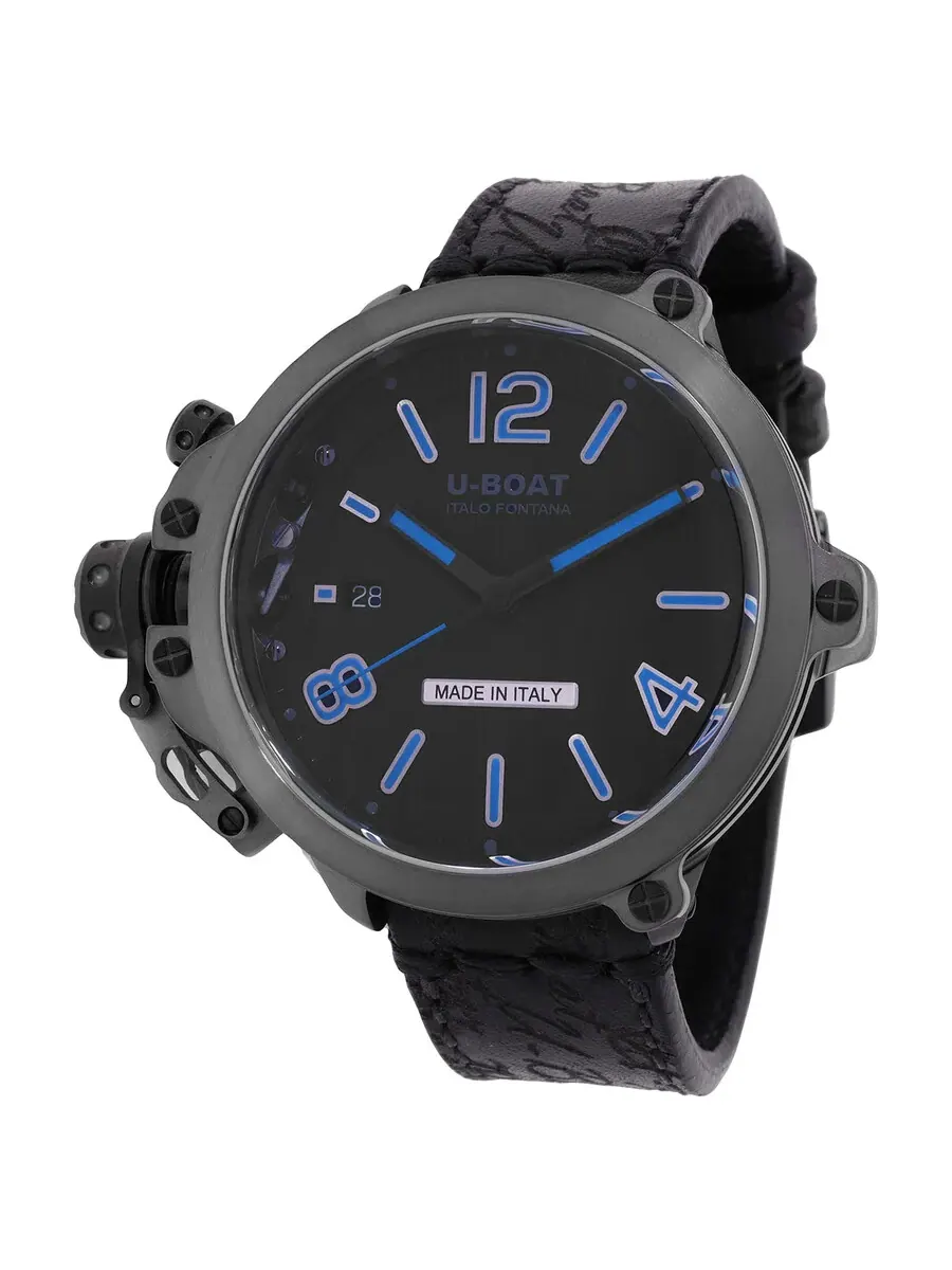 Мужские часы U-Boat Capsule Automatic с черным циферблатом 8808
