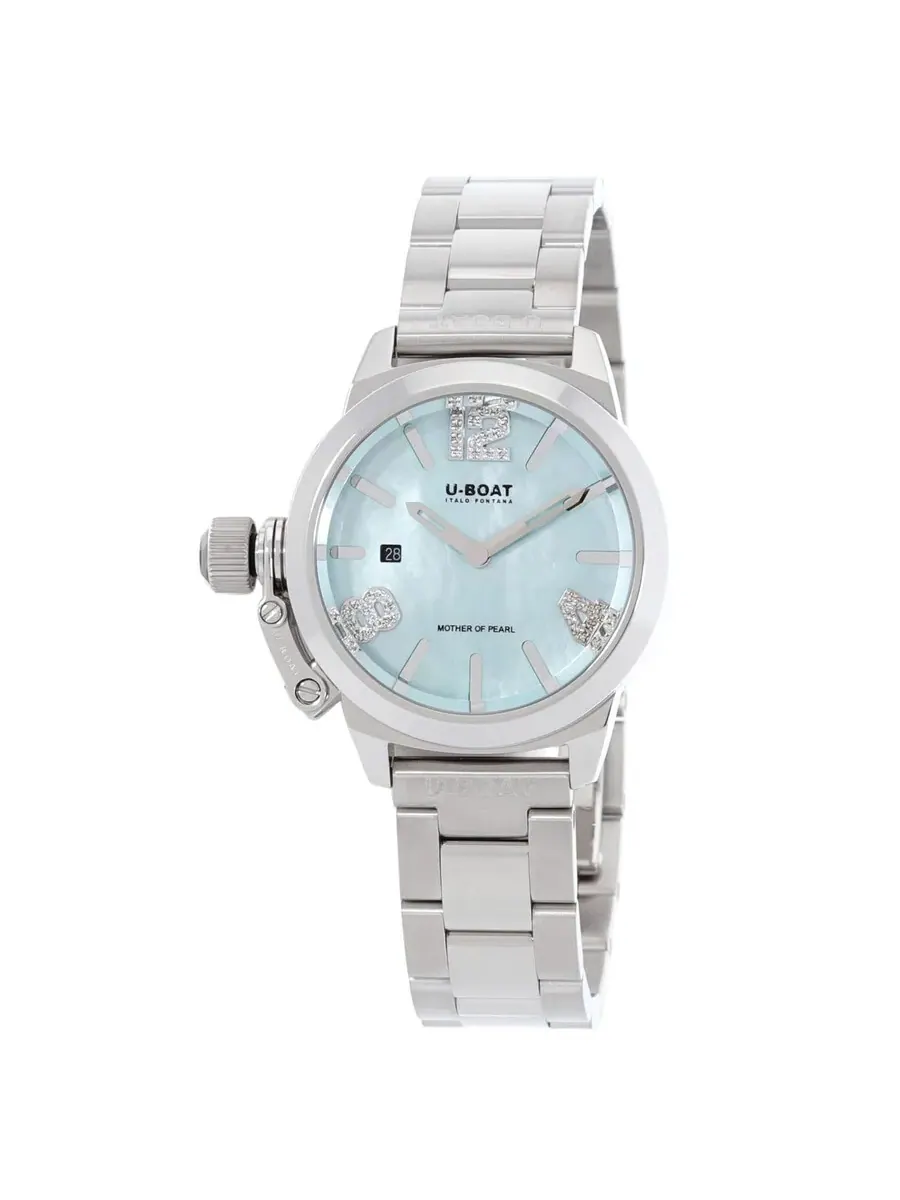 Женские часы U-Boat Classico Quartz с зеленым циферблатом 8900 — серебристый