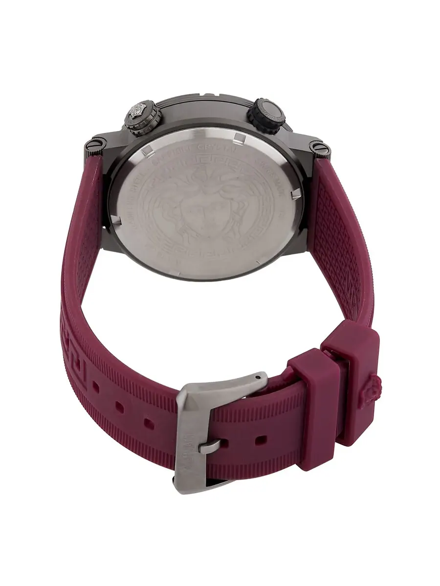 Мужские часы Versace Greca Logo Diver Quartz с черным циферблатом VE8G00224 — изображение 3 из 3, оттенок серебряный