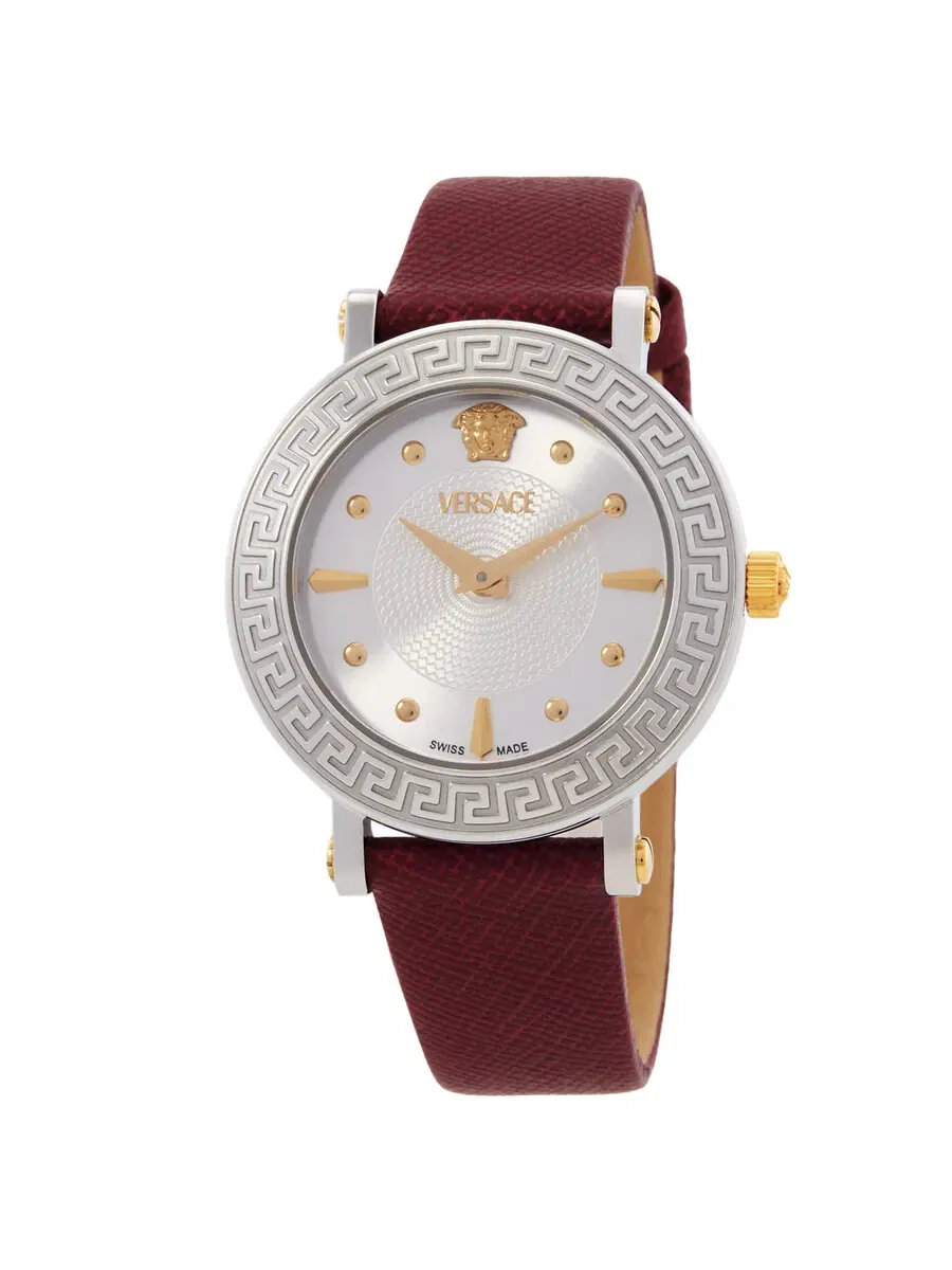 Женские часы Versace Greca Sphere с кварцевым механизмом, серебристым циферблатом VE9C00124