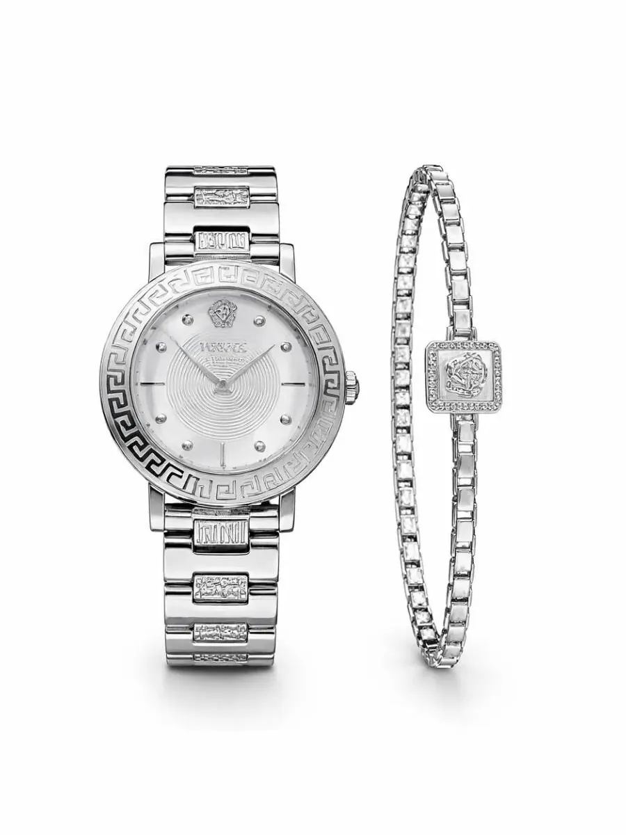 Женские часы Versace Greca Sphere Quartz с серебристым циферблатом, комплект с коробкой VE9C00324 — изображение 2 из 2