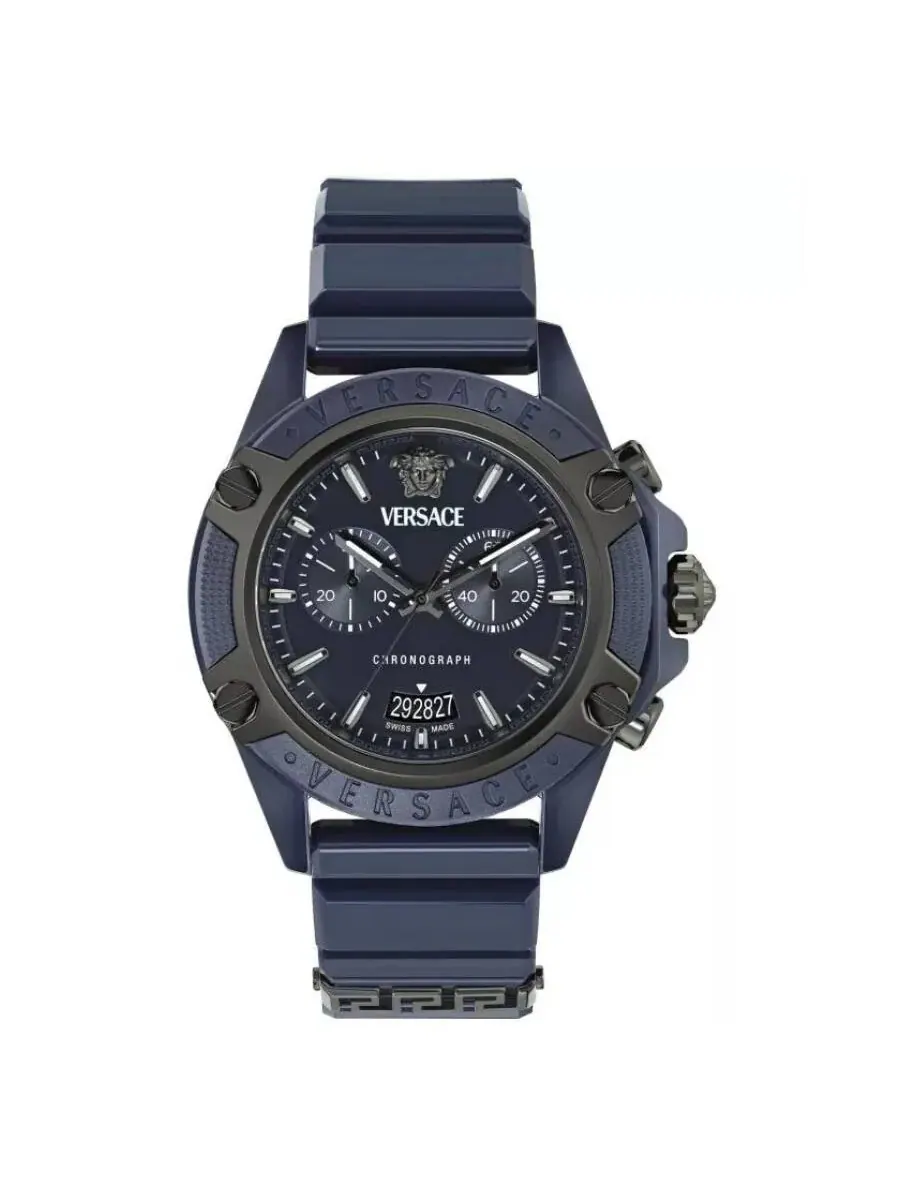 Унисекс-часы Versace Icon Active Chronograph Quartz с синим циферблатом VE8P00624