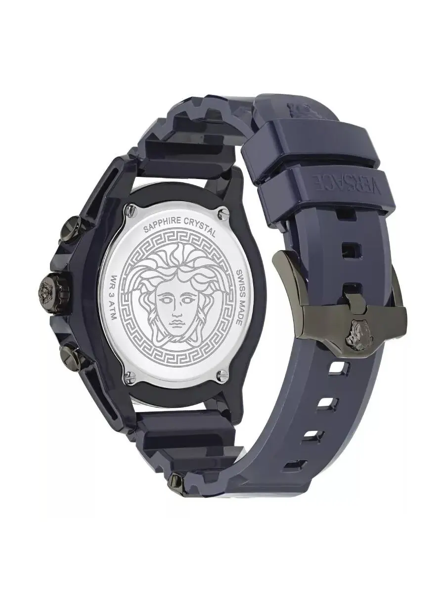 Унисекс-часы Versace Icon Active Chronograph Quartz с синим циферблатом VE8P00624 — изображение 2 из 2, оттенок синий