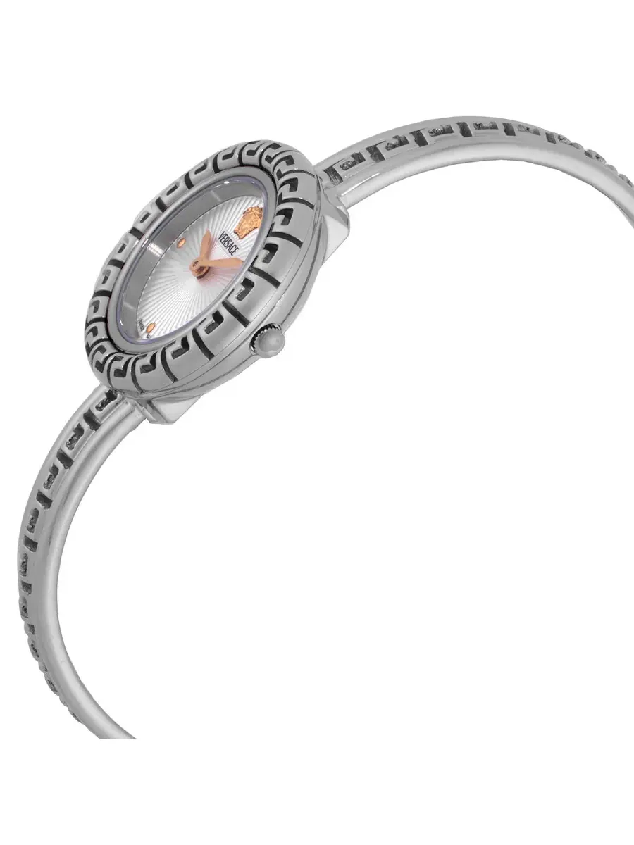 Женские часы Versace La Greca с кварцевым механизмом и серебристым циферблатом VE8C00324 — изображение 2 из 3
