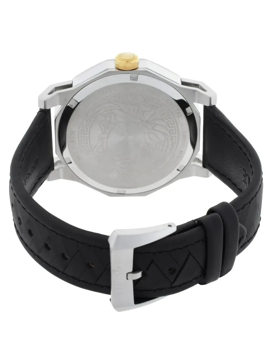 Мужские часы Versace Medusa Deco с кварцевым механизмом, серебристым циферблатом VE9I00124 — изображение 3 из 3