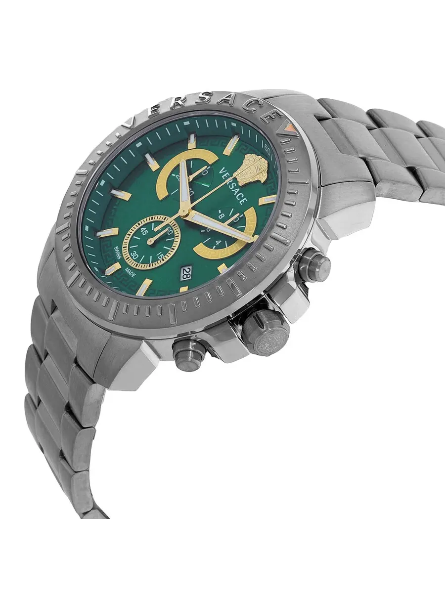 Мужские кварцевые часы Versace New Chrono Chronograph с зеленым циферблатом VE2E00821 — изображение 2 из 3