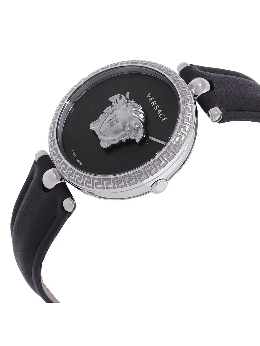 Женские часы Versace Palazzo Empire Quartz с черным циферблатом VECQ01020 — изображение 2 из 3, оттенок серебряный