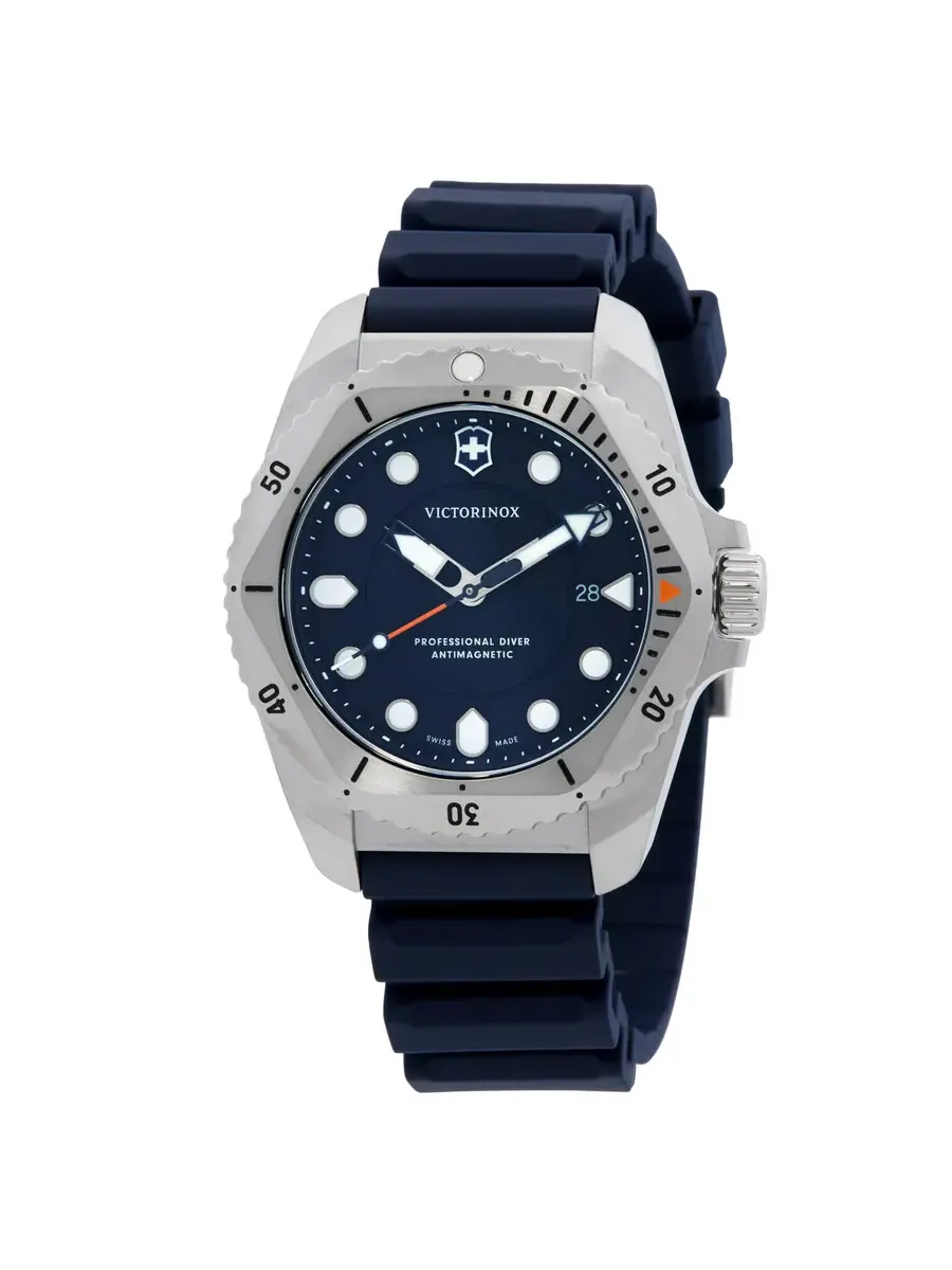 Мужские часы Victorinox Dive Pro с синим циферблатом 241991 — серебристый