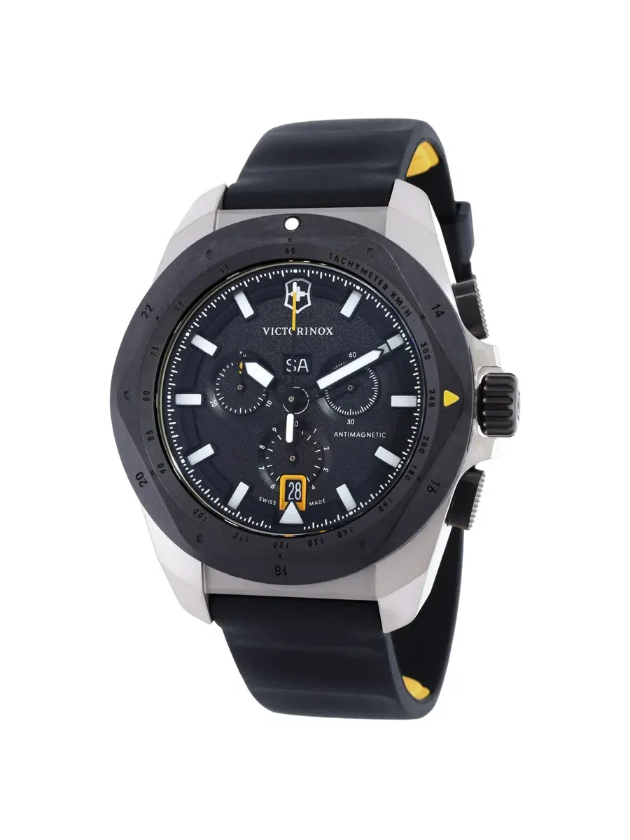 Мужские часы Victorinox I.N.O.X. Хронограф Кварцевые с черным циферблатом 242011 — черный
