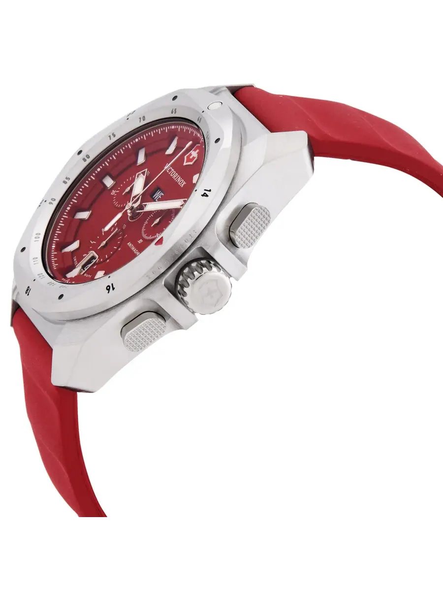 Мужские часы Victorinox I.N.O.X. Хронограф Кварцевые с красным циферблатом 241986 — изображение 2 из 3, оттенок серебряный