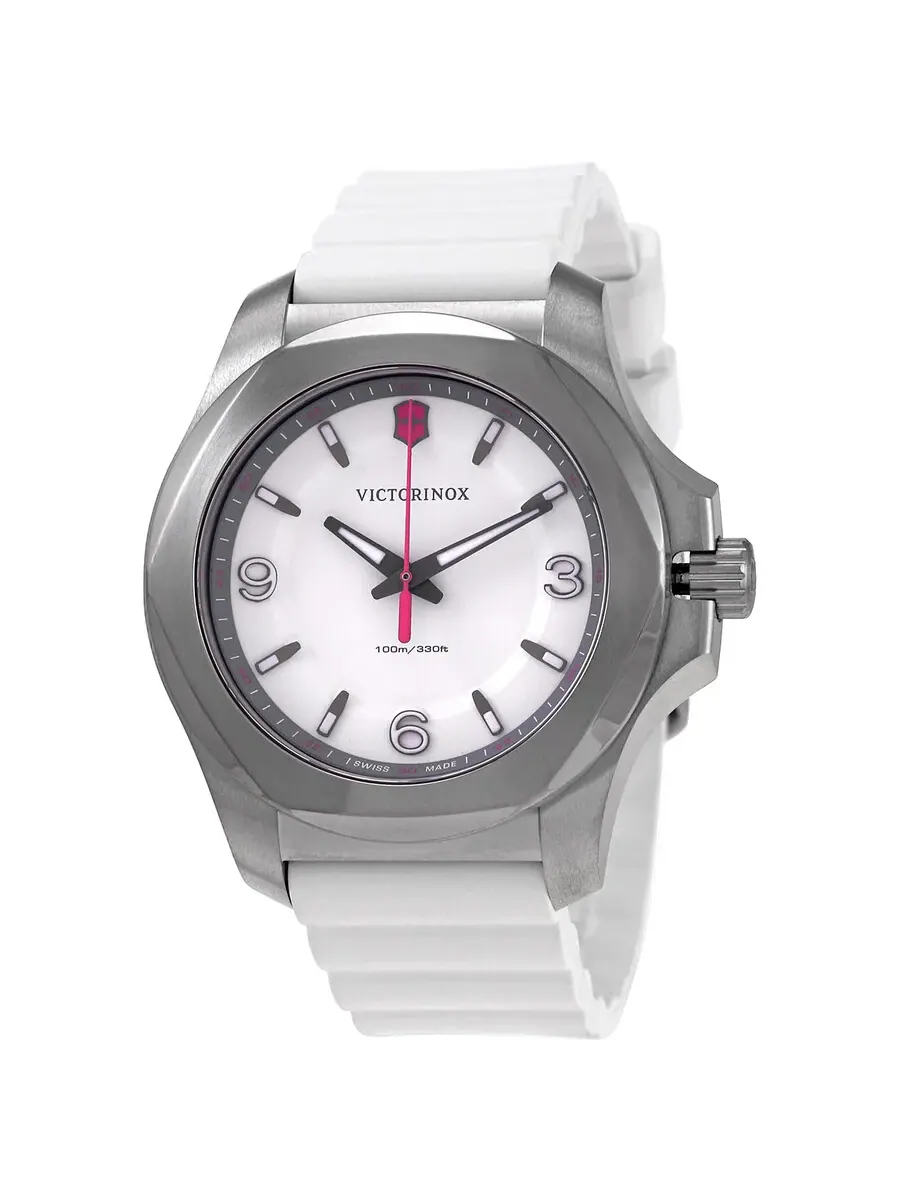Женские часы Victorinox I.N.O.X. V кварцевые с белым циферблатом, модель 241921 — серебристый