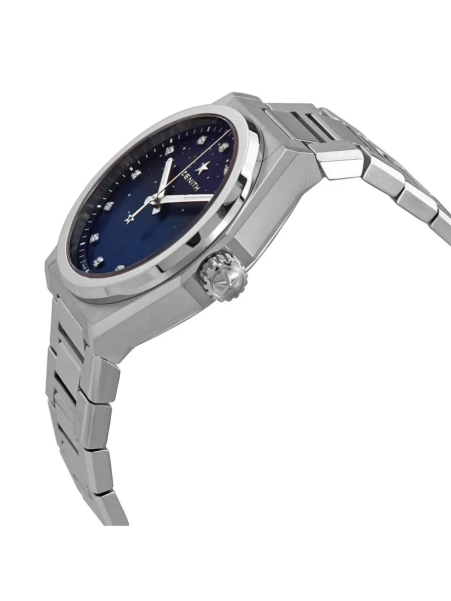 Женские часы Zenith DEFY Midnight Automatic с синим градиентным циферблатом и бриллиантами 03.9200.670/01.MI001