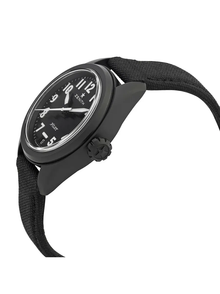Мужские автоматические часы Zenith Pilot с черным циферблатом и кристаллом, модель 49.4000.3620/21.I001 — изображение 2 из 4