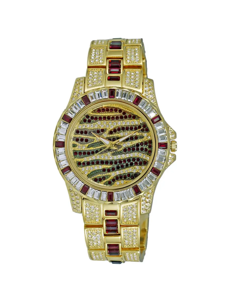 Унисекс-часы Adee Kaye Chameleon Quartz с красным циферблатом AKJ1177R — золотистый