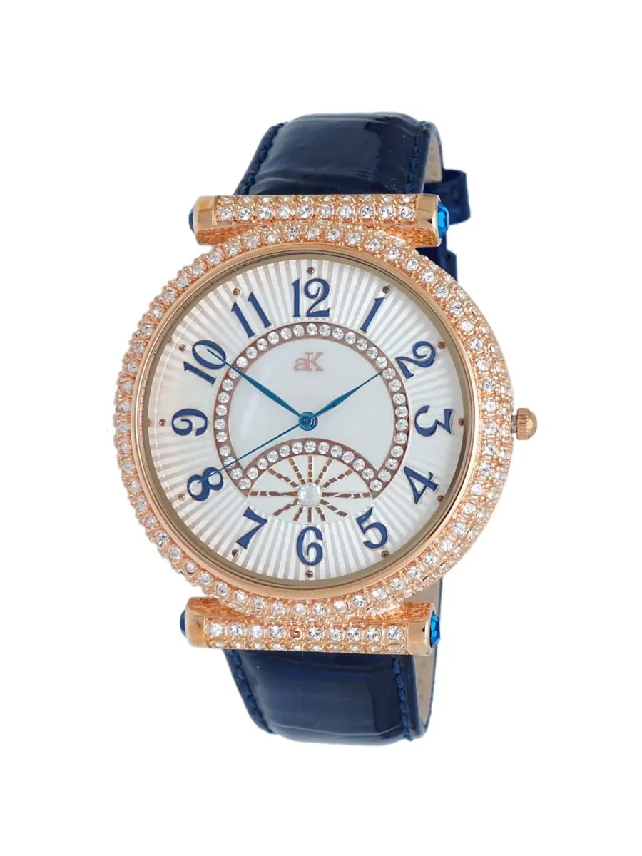 Часы Adee Kaye Florence Quartz с синим циферблатом, унисекс, AKJ8684 — золотистый