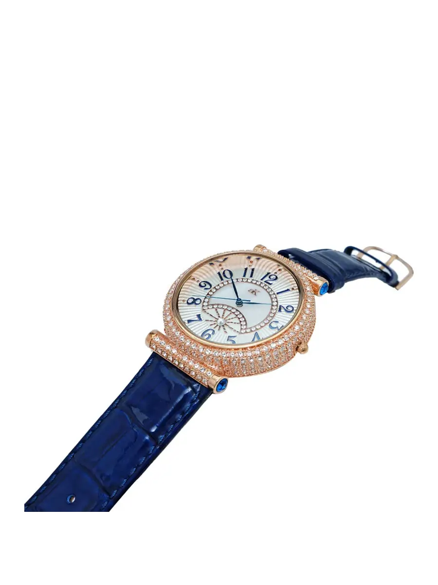 Часы Adee Kaye Florence Quartz с синим циферблатом, унисекс, AKJ8684 — изображение 2 из 4, оттенок розовый золотистый