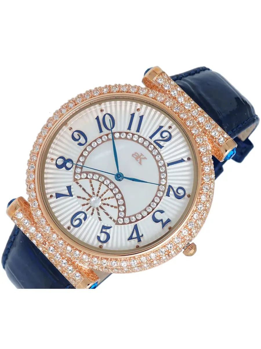 Часы Adee Kaye Florence Quartz с синим циферблатом, унисекс, AKJ8684 — изображение 4 из 4, оттенок розовый золотистый