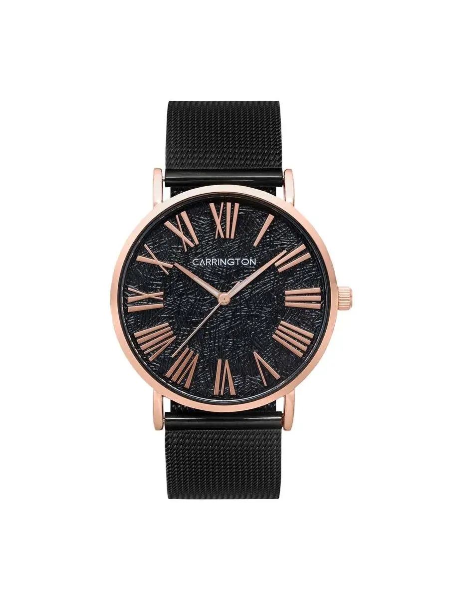 Женские часы Carrington Eliza Quartz с черным циферблатом CT-2009-44 — золотистый