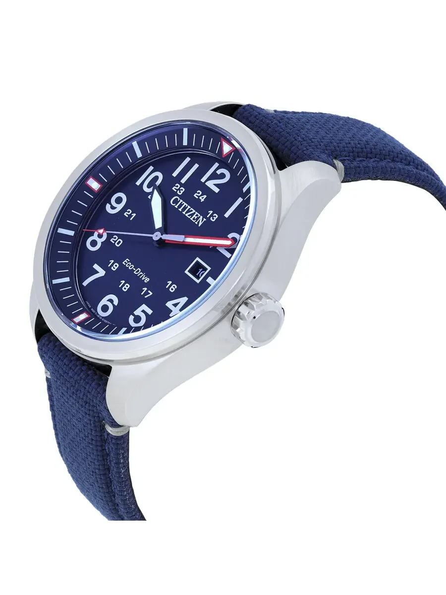 Мужские часы Citizen Eco-Drive с синим циферблатом AW5000-16L — изображение 2 из 3, оттенок серебристый