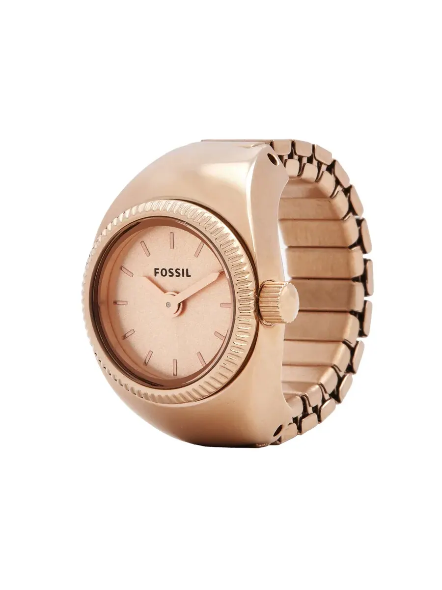 Женские часы-кольцо Fossil из кварца с розовым золотым оттенком ES5247 — изображение 2 из 4, оттенок розовый золотистый