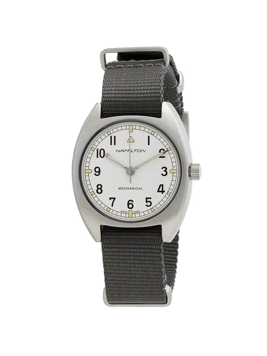 Мужские часы Hamilton Khaki Aviation Pilot Pioneer Mechanical с ручным заводом и серебристым