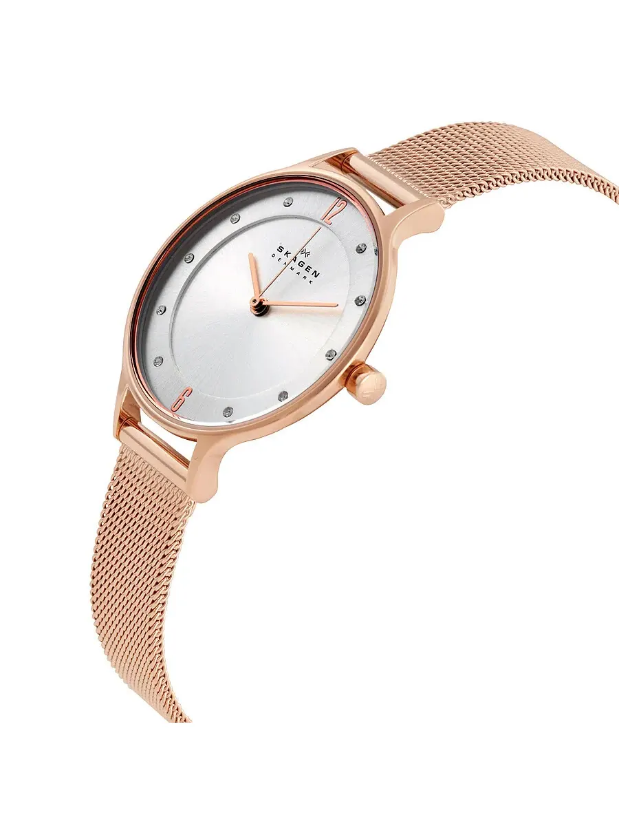 Женские часы Skagen Anita с серебристым циферблатом и розовым золотым покрытием SKW2151 — изображение 2 из 4
