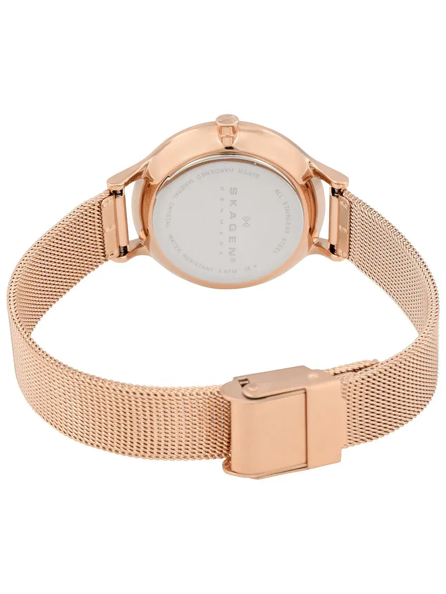 Женские часы Skagen Anita с серебристым циферблатом и розовым золотым покрытием SKW2151 — изображение 3 из 4
