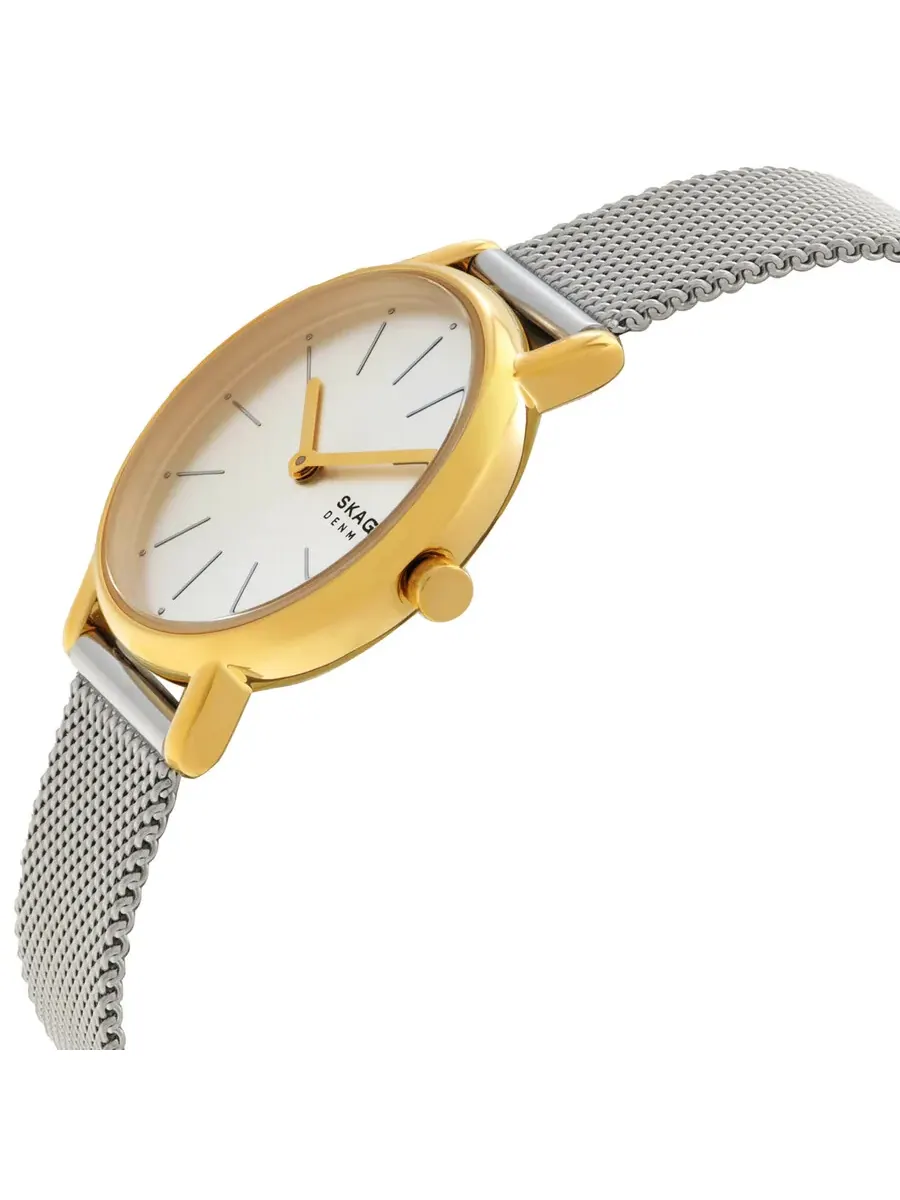 Женские часы Skagen Signatur Lille с кварцевым механизмом и белым циферблатом и набор браслетов — изображение 2 из 3