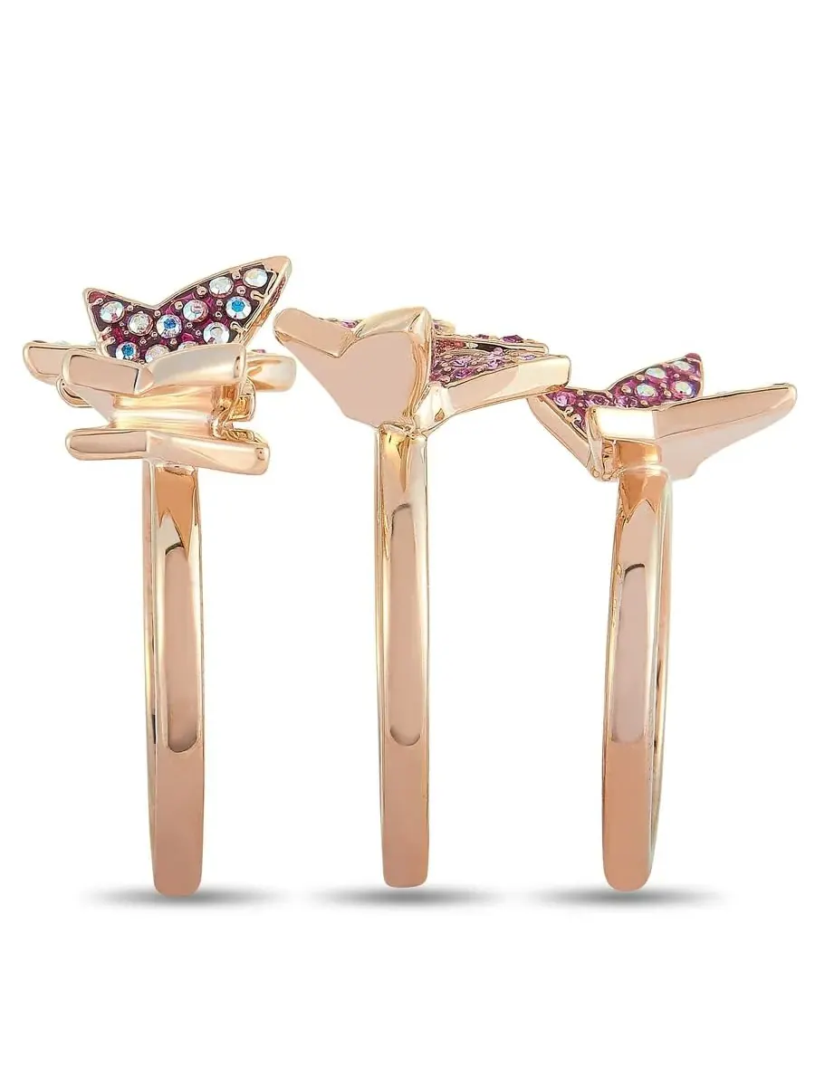 Кольца Swarovski Lilia из нержавеющей стали с розовым и прозрачным кристаллами — изображение 3 из 6, оттенок мульти