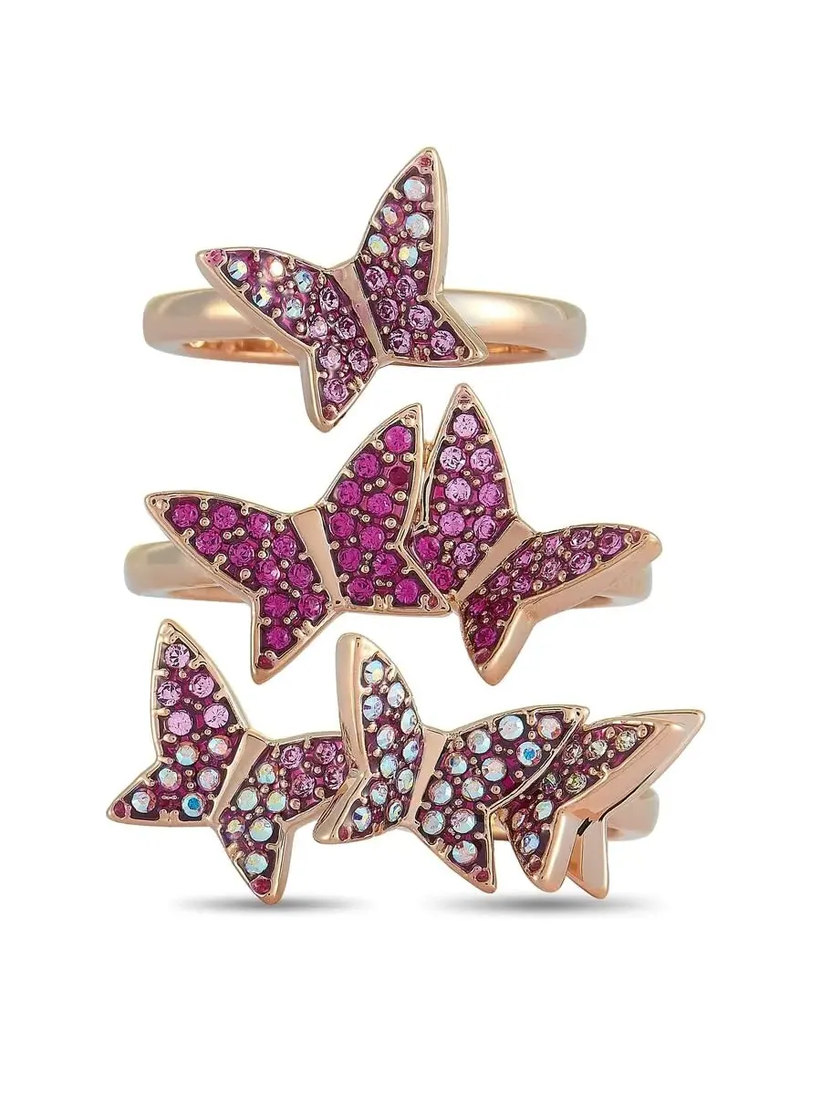 Кольца Swarovski Lilia из нержавеющей стали с розовым и прозрачным кристаллами — изображение 6 из 6, оттенок мульти