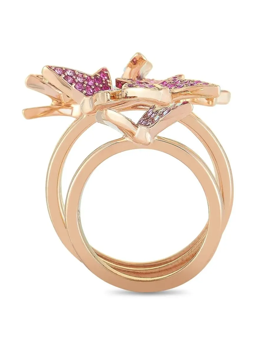 Серебряные кольца Swarovski Lilia с розовым и прозрачным кристаллом — изображение 2 из 6, оттенок мульти