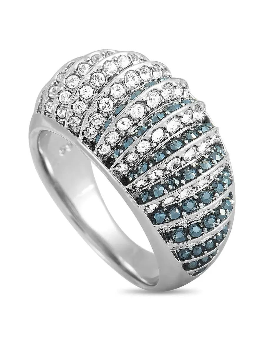 Кольцо Swarovski из нержавеющей стали с родиевым покрытием